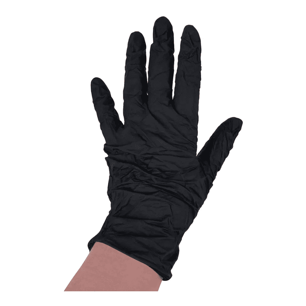 Перчатки нитриловые неопудренные одноразовые BVB, р-р M, 100 шт./уп., черный - 3
