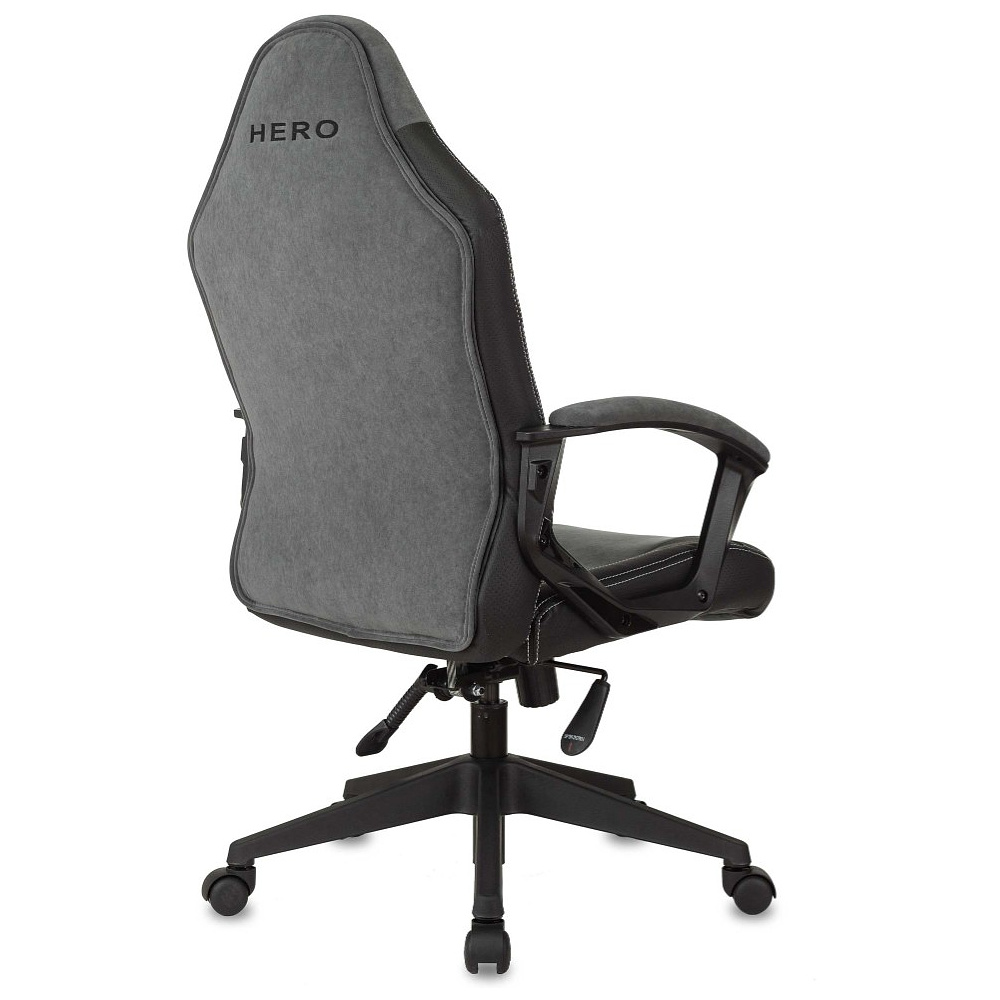 Кресло игровое Бюрократ "Zombie Hero", ткань, экокожа, пластик, серый - 4