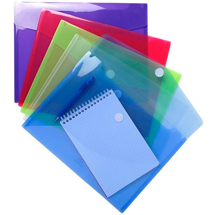 Папка-конверт на липучке "Velcro", A4, ассорти