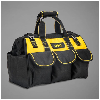Сумка для инструментов Deli YS EDL430116, 360х180х250 мм, ткань Oxford, черный, желтый - 2