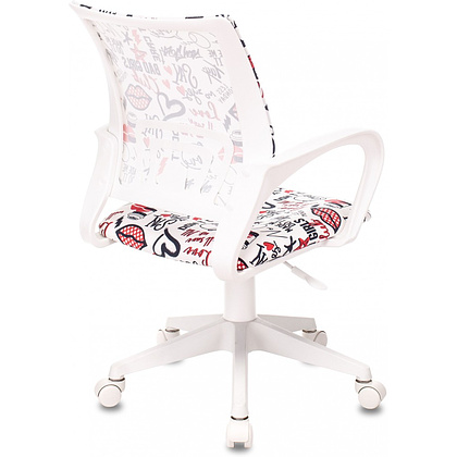 Кресло детское Бюрократ BUROKIDS 1 W, ткань, пластик, красные губы - 4