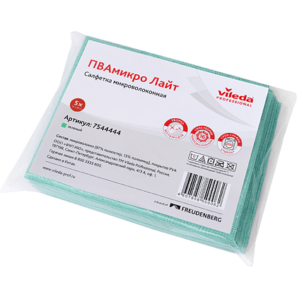 Салфетка универсальная "ПВАмикро Лайт", 36х30 см, 5 шт/упак, зеленый - 6