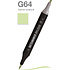 Маркер перманентный двусторонний "Sketchmarker Brush", G64 светло-зеленый
