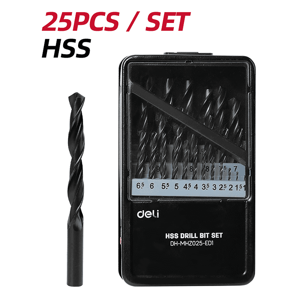 Набор сверел по металлу Deli RS EDH-MHZ025-ED1, 1-13 мм, DIN 338, 25 шт. - 2