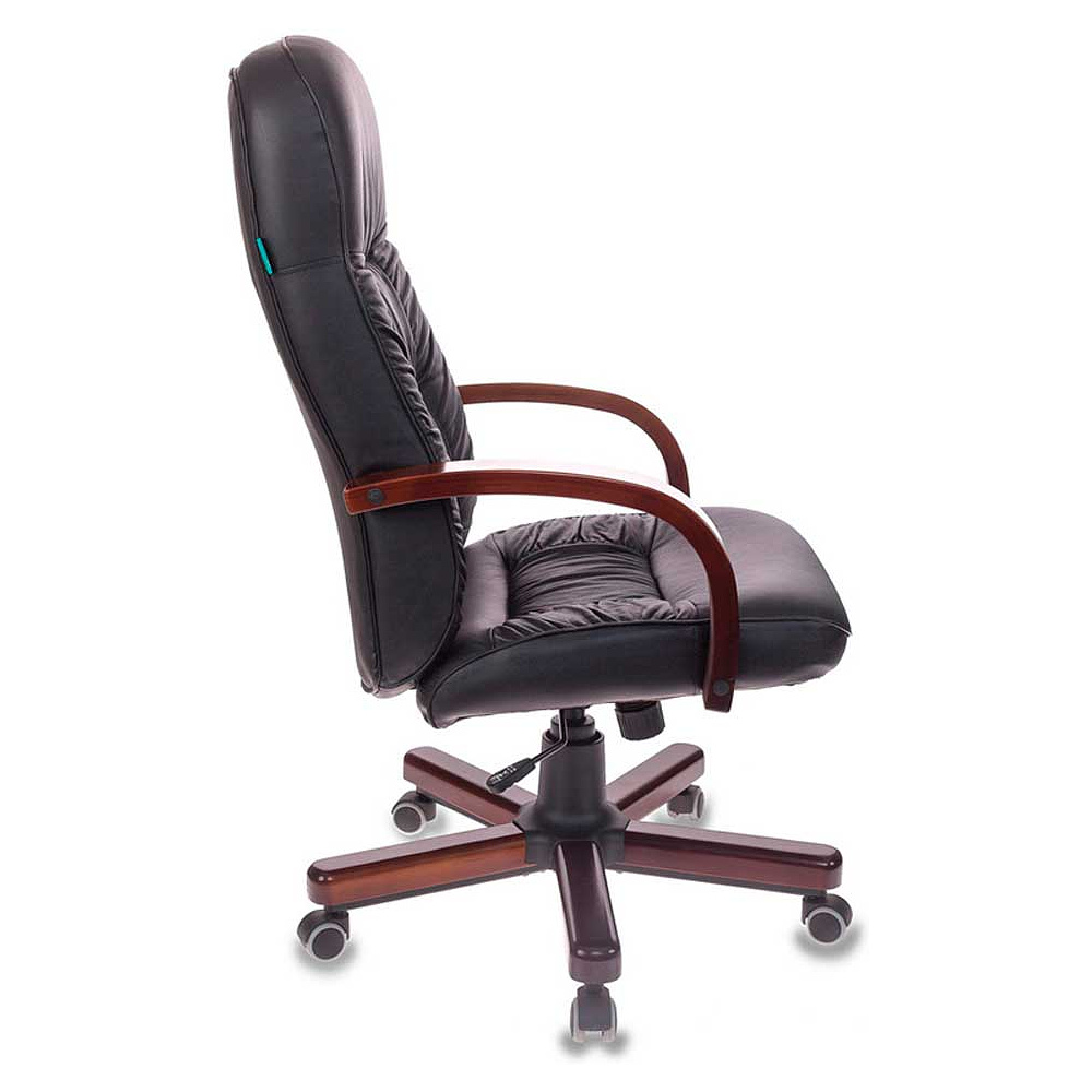 Кресло для руководителя Бюрократ "T-9908/WALNUT", металл, кожа, черный - 3