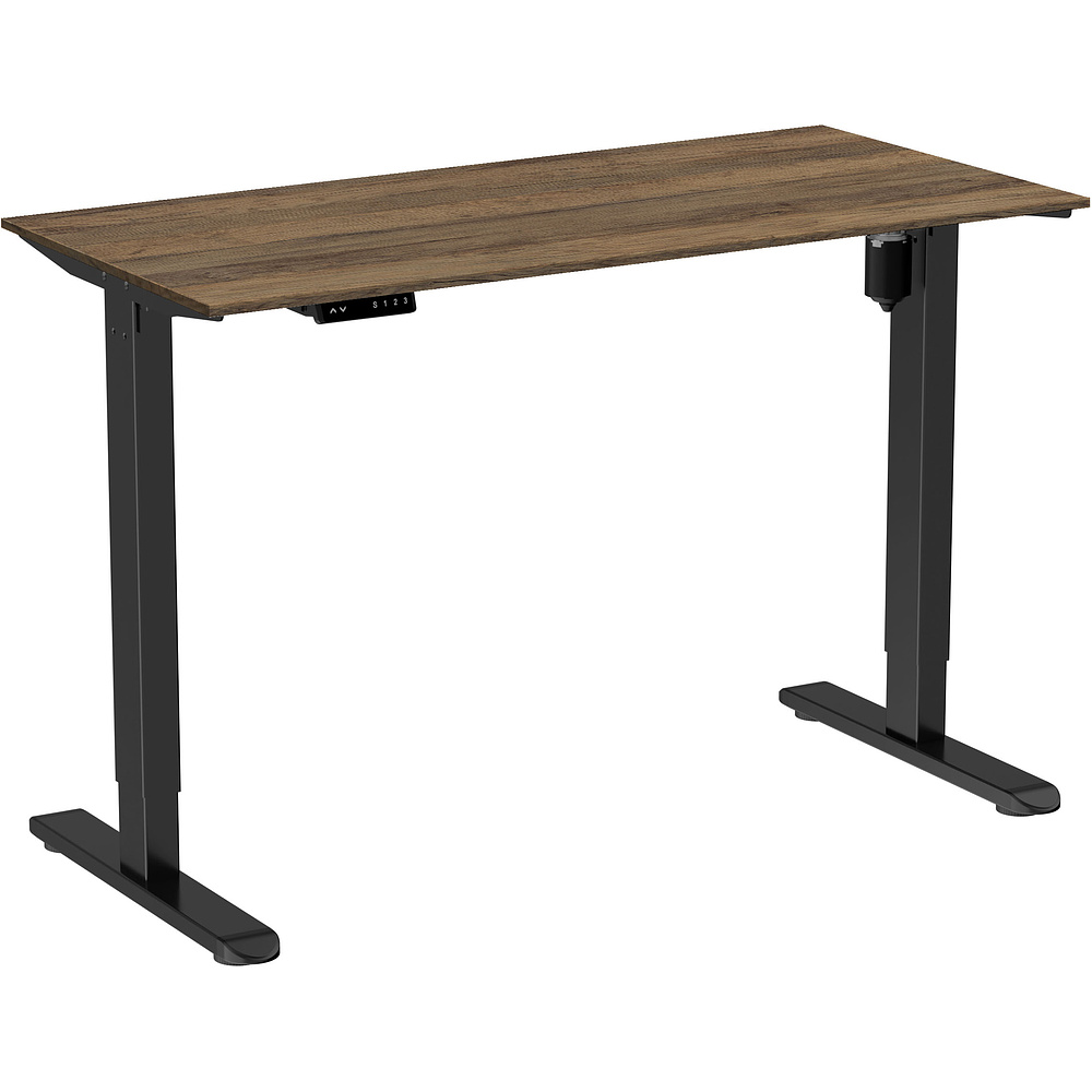 Стол с электроприводом WellDesk Light 1300x675х18 черный/дуб санта-фе винтаж (9116309+9178196)