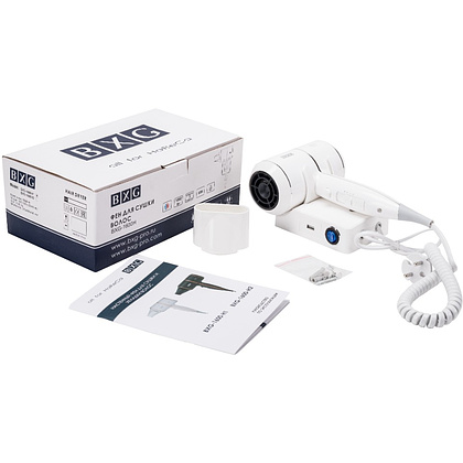 Фен настенный BXG-1600Н1, ABS-пластик, белый - 9