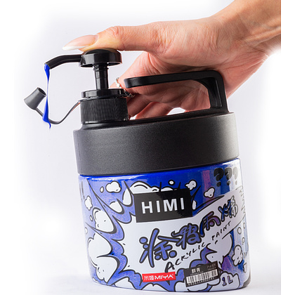 Краски акриловые "Himi Miya", 042 ультрамарин, 1 л, банка с помпой - 4