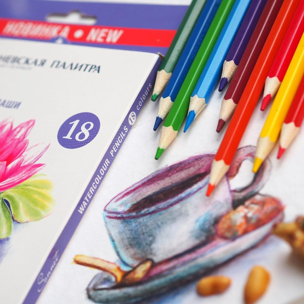 Карандаши акварельные "Сонет", 18 цветов - 3