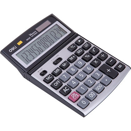 Калькулятор настольный Deli "E39229", 14-разрядный, серебристый, черный - 3
