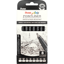Набор ручек капиллярных "Pointliner", 8 шт, черный