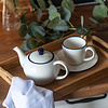 Набор посуды чайник и чашка с блюдцем "Seawave", белый, синий - 6