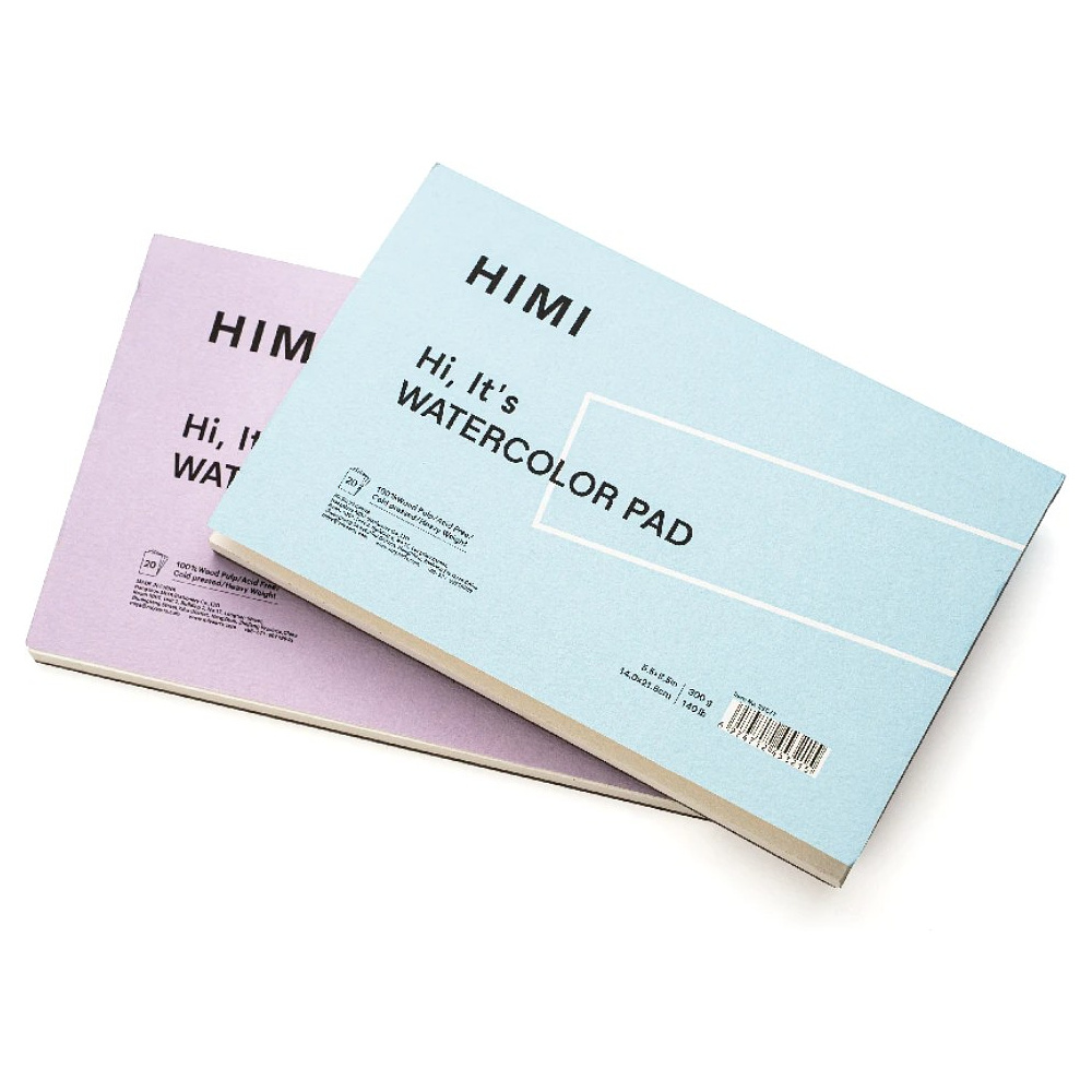 Блок-склейка бумаги для акварели "Himi", 14х21,5 см, 300 г/м2, 20 листов, фиолетовый - 2