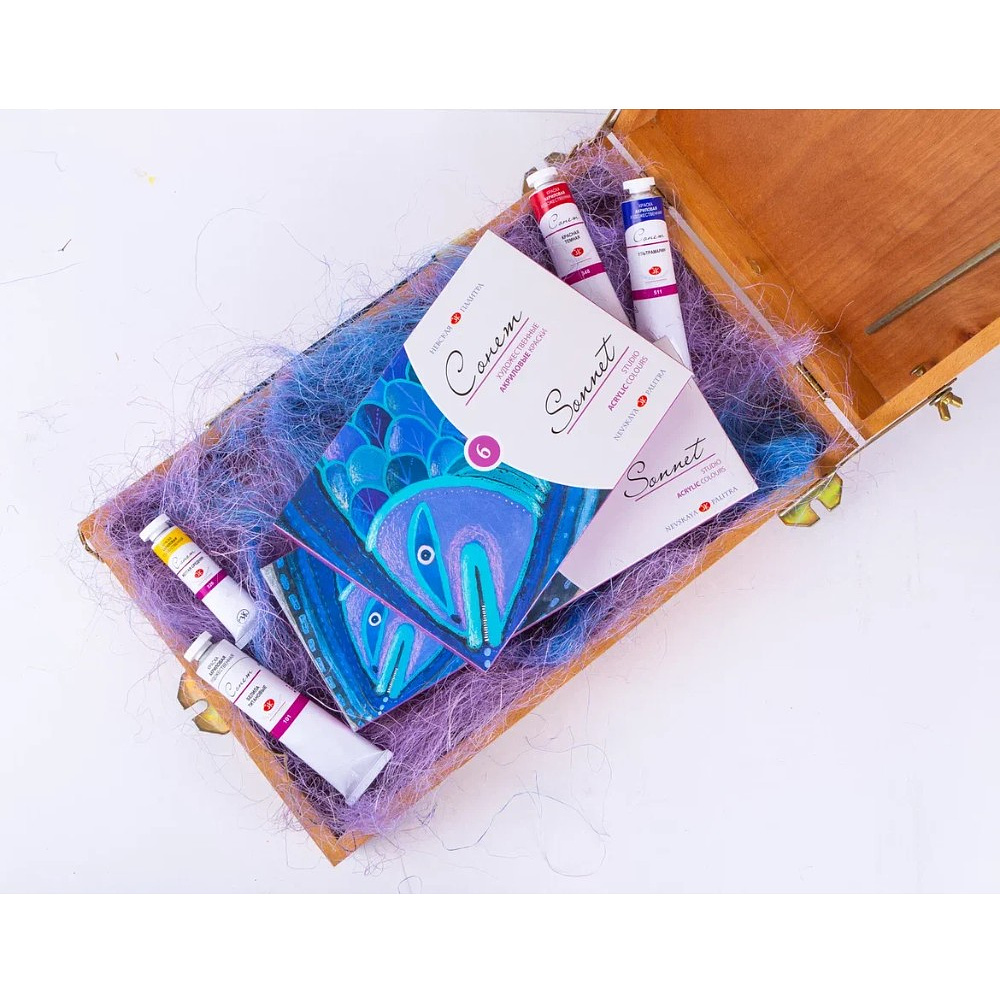 Краски акриловые "Сонет", набор 6 цветов, 46 мл., тубы - 2