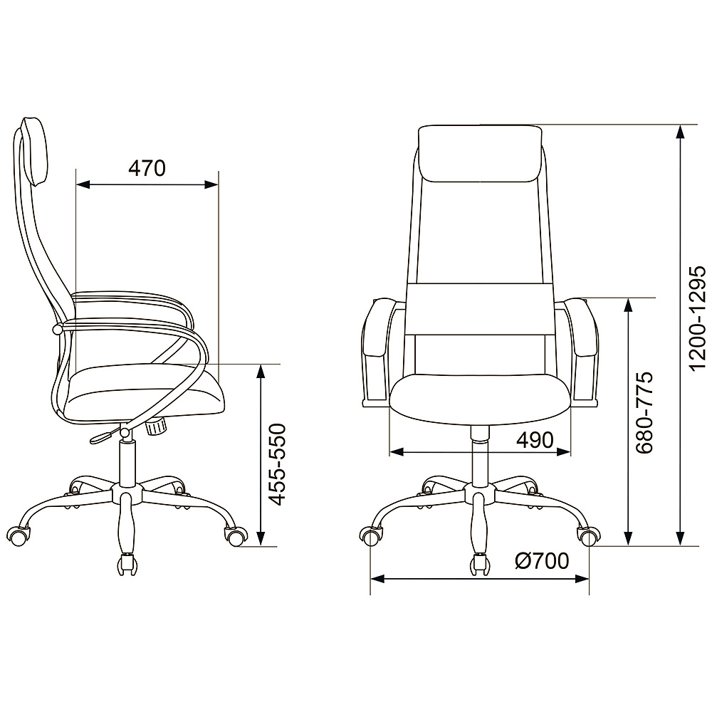Кресло руководителя "Бюрократ CH-607SL TW-01 Neo Black", сетчатая ткань, хром, черный - 13