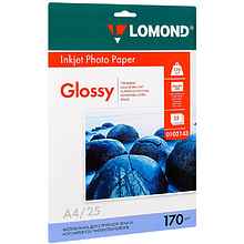 Фотобумага глянцевая для струйной фотопечати "Lomond", A4, 25 листов, 170 г/м2