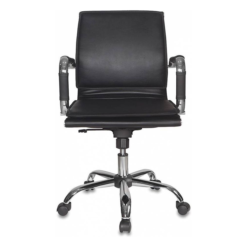 Кресло для руководителя "Бюрократ CH-993" низкая спинка, кожзам, хром, черный - 3
