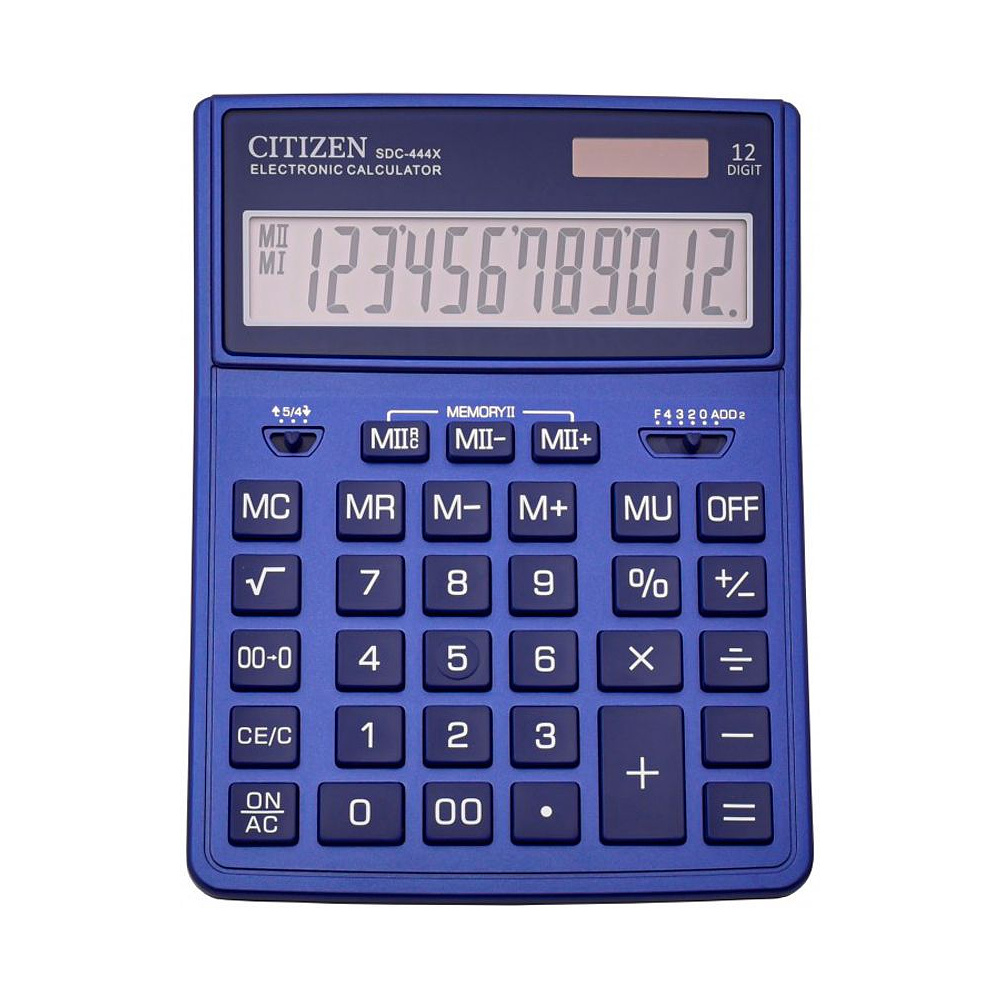 Калькулятор настольный CITIZEN "SDC-444X", 12-разрядый, темно-синий  - 4