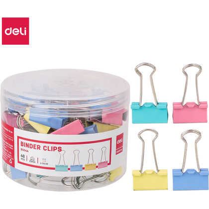 Зажим для бумаг "Deli", 25 мм, 48 штук, ассорти
