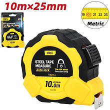 Рулетка Deli YS EDL3799, 10 м х 25 мм, желтый, черный