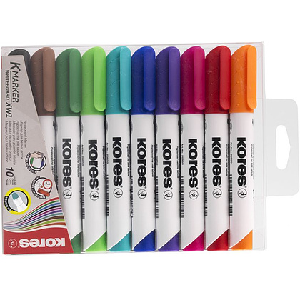 Набор маркеров для досок "Kores", 10 шт, ассорти