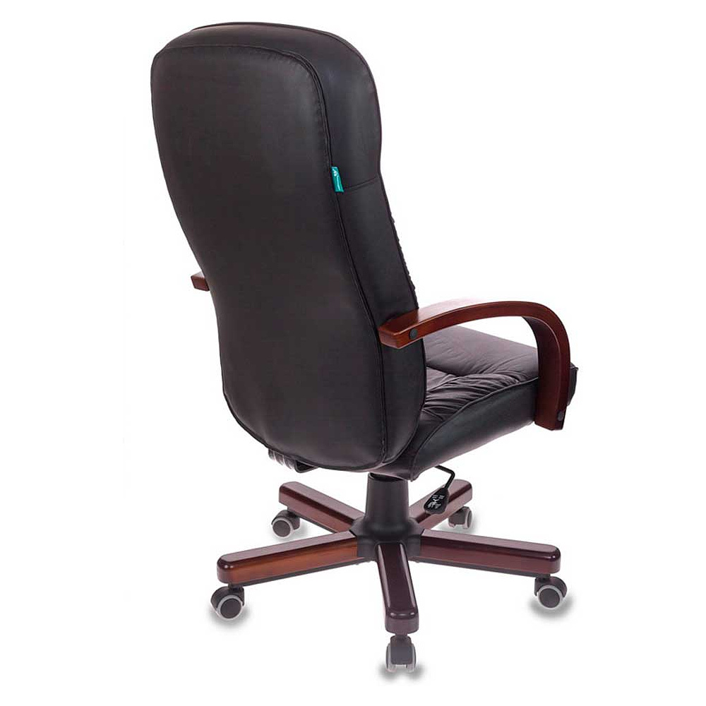 Кресло для руководителя Бюрократ "T-9908/WALNUT", металл, кожа, черный - 4
