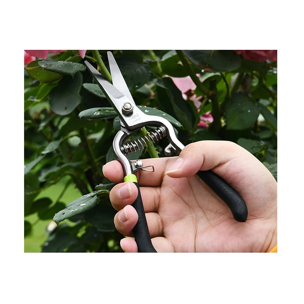 Ножницы садовые Deli GS EDL580123, 200 мм., черный, зеленый - 5