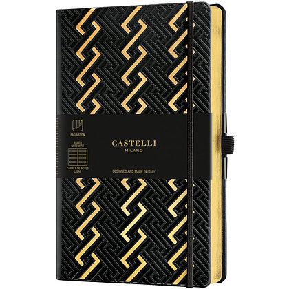 Блокнот Castelli Milano "Roman Gold", А5, 96 листов, линейка, черный, золотой