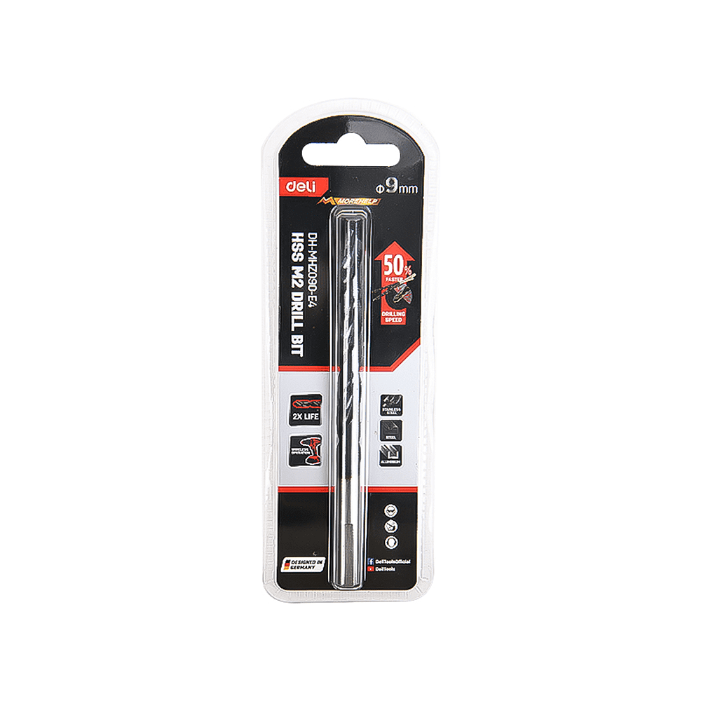 Сверло по металлу Deli RS EDH-MHZ095-E4, 9.5 мм, DIN 338, HSS-TiN - 3