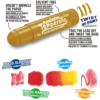 Мелки мягкие "Temperello Metallic", 6 цветов, ассорти, -30% - 3