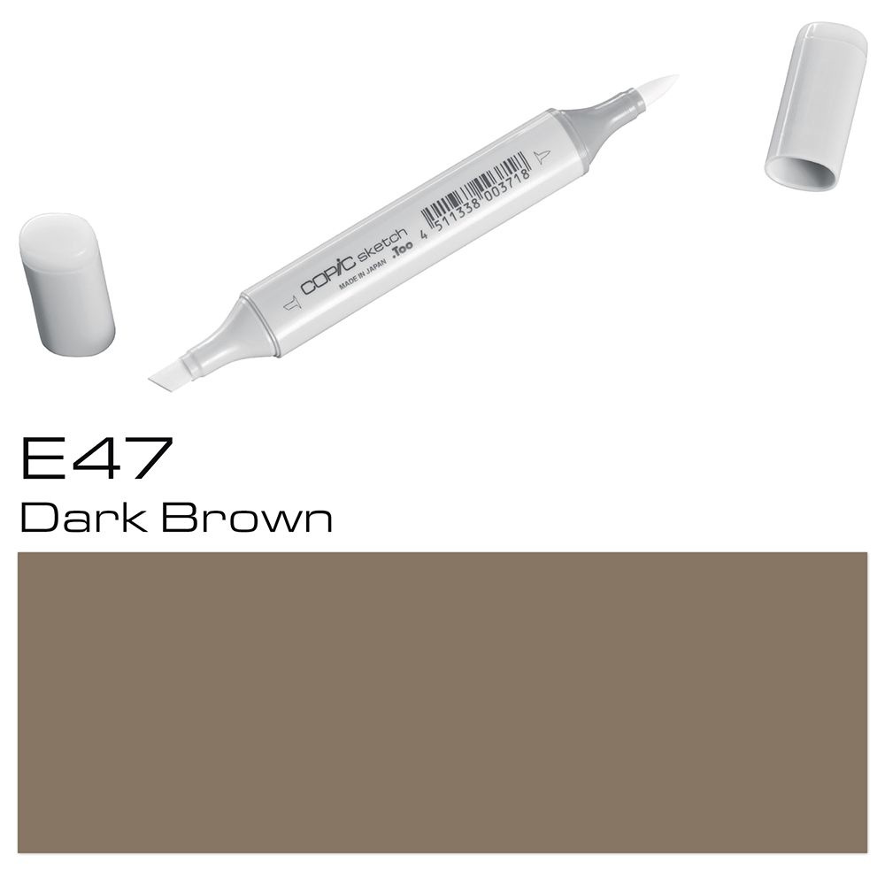Маркер перманентный "Copic Sketch", E-47 темно-коричневый