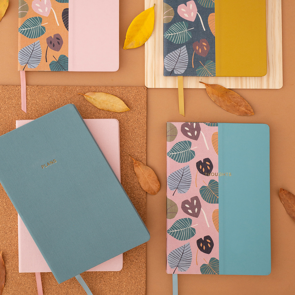 Блокнот Miquelrius "Autumn Leaves Pink-Blue", А5, 96 листов, в точку, розовый, голубой - 6