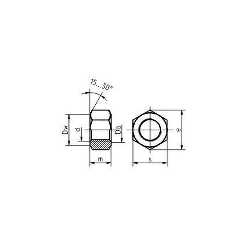 Гайка шестигранная М12, DIN 934/ГОСТ 5927-70, цинк, 5 кг - 2