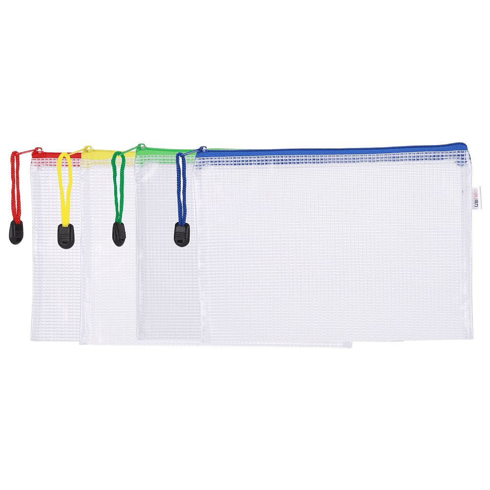 Папка конверт на молнии "Deli", А5, прозрачный