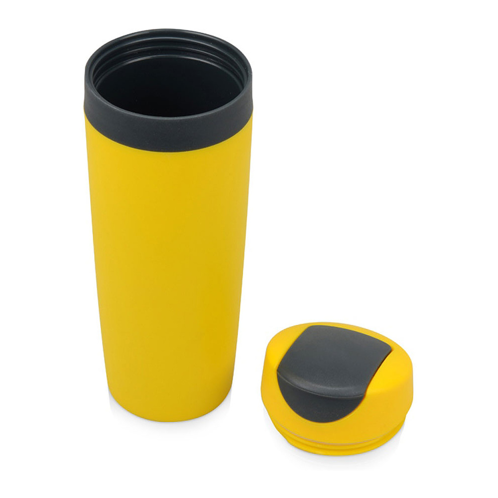 Кружка термическая "Лайт", пластик, 450 мл, желтый, темно-серый - 3
