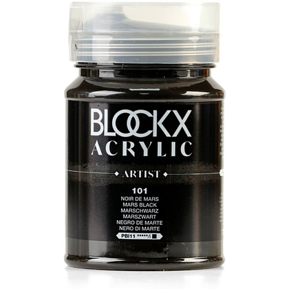 Краски акриловые "Blockx", 101 марс черный, 500 мл