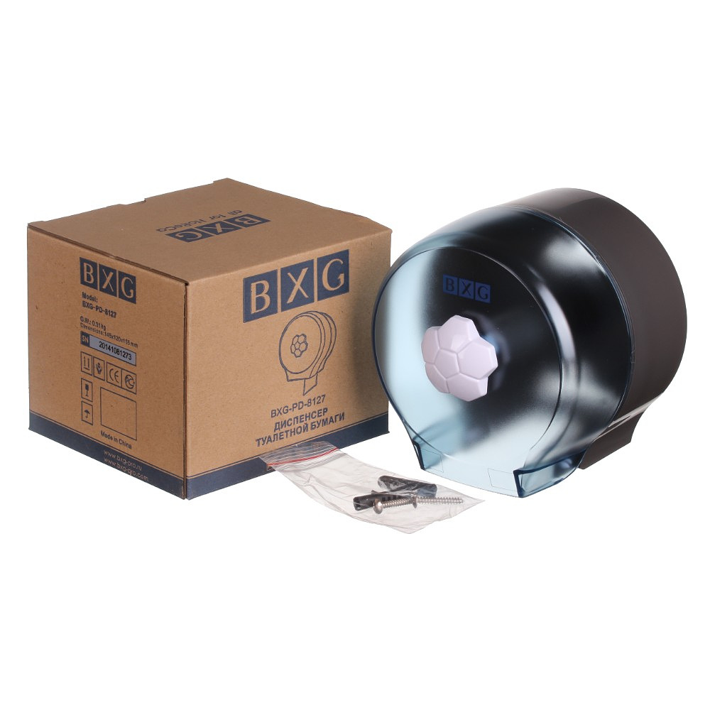 Диспенсер для туалетной бумаги в мини рулонах BXG-PD-8127С, ABS-пластик, прозрачный синий - 2