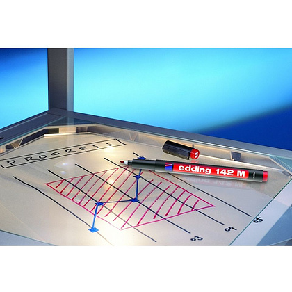 Маркер для проекционных пленок и гладких поверхностей Edding "140", черный - 2