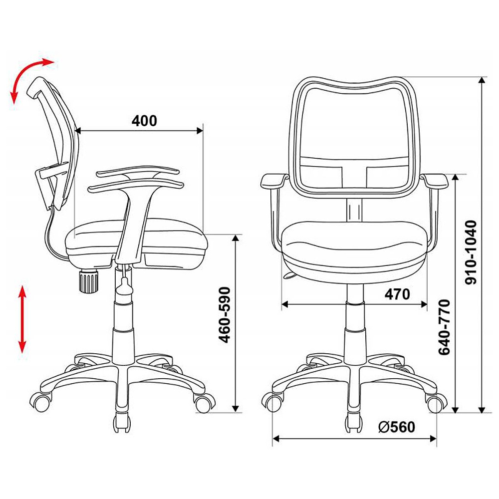 Кресло для детей Бюрократ "CH-W797/ABSTRACT", сетчатая ткань, пластик  - 5