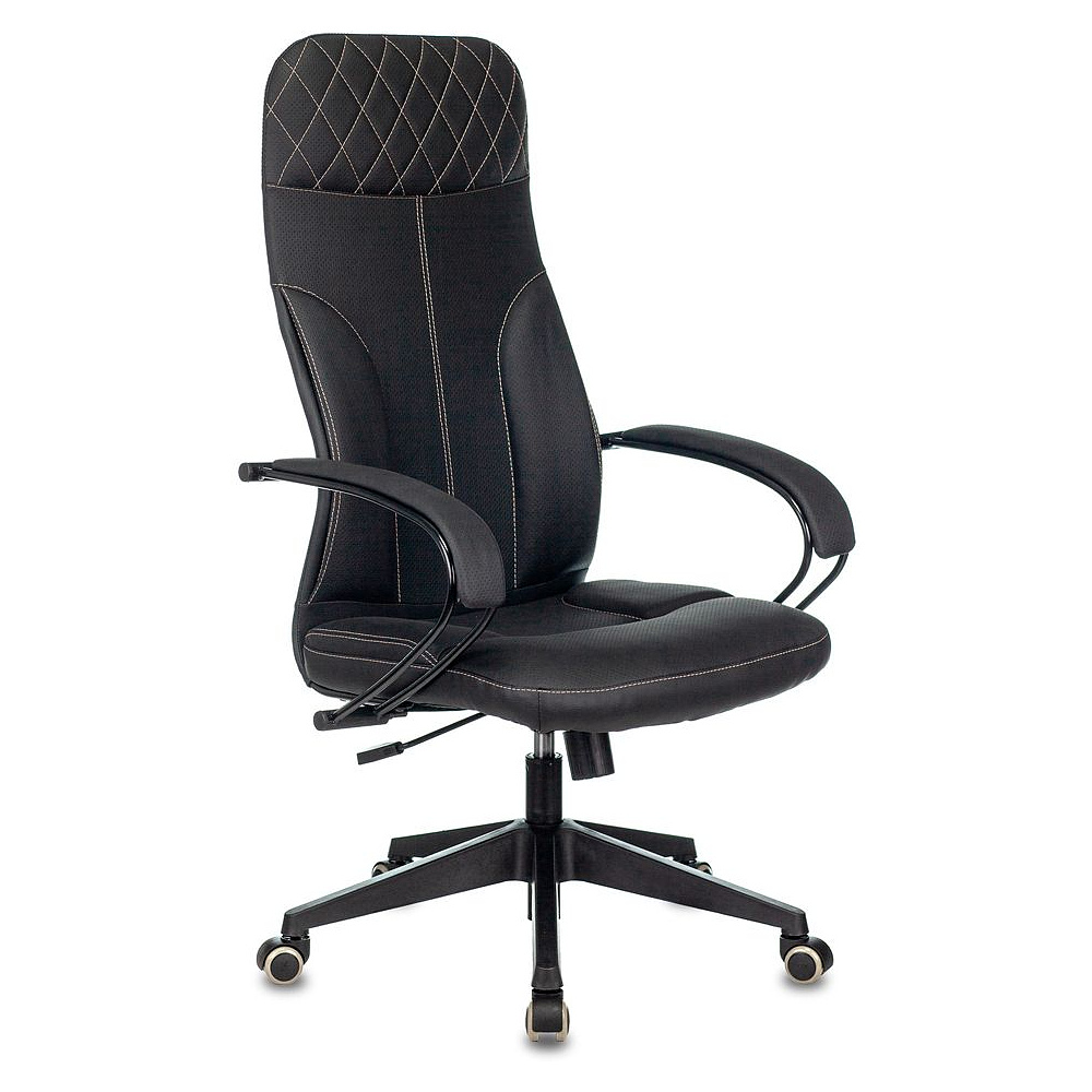 Кресло для руководителя Бюрократ CH-608/ECO, эко.кожа, пластик, черный