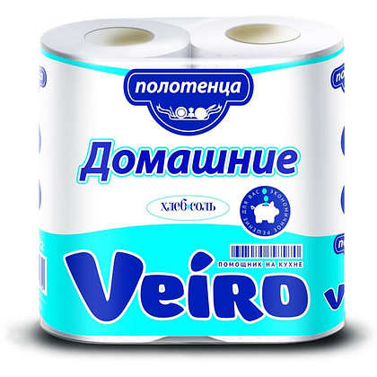 Полотенца бумажные "Veiro Домашние", 2 слоя, 2 рулона