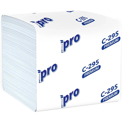 Салфетки бумажные PROtissue 10,5х21 см, 2 слоя, V - сложение, белый, 200 листов