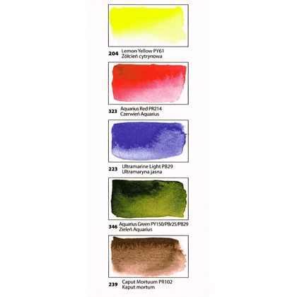 Краски акварельные "Aquarius. Starter set", 5 цветов, кюветы - 4