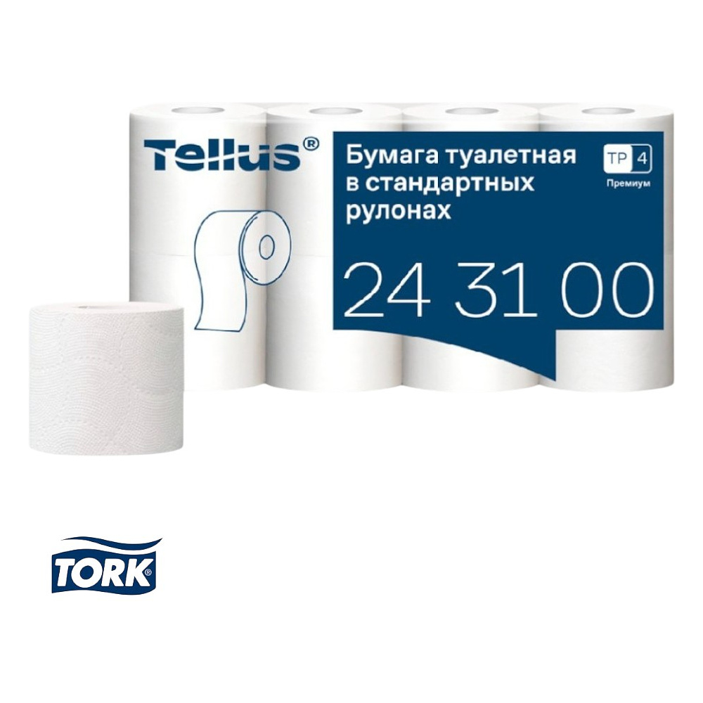 Бумага туалетная Tellus Премиум, TР4, 8 рулонов, 15 м, 3-слоя