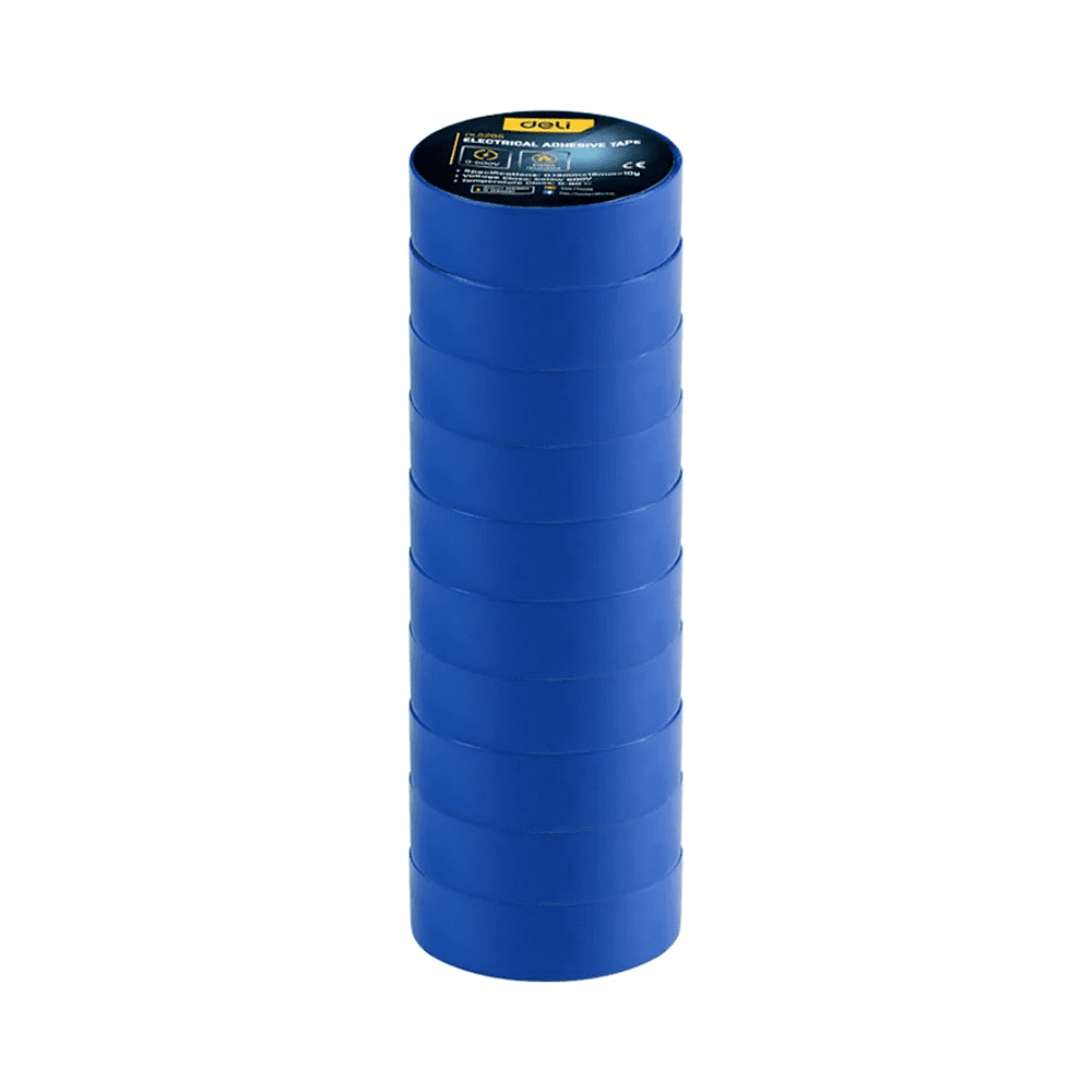 Изолента ПВХ Deli YS EDL5265, 18 мм x 10 м, 130 мкм, синяя - 8