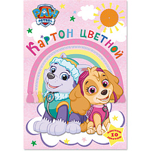 Картон цветной набор "Paw Patrol", А4,10 цветов,10 листов