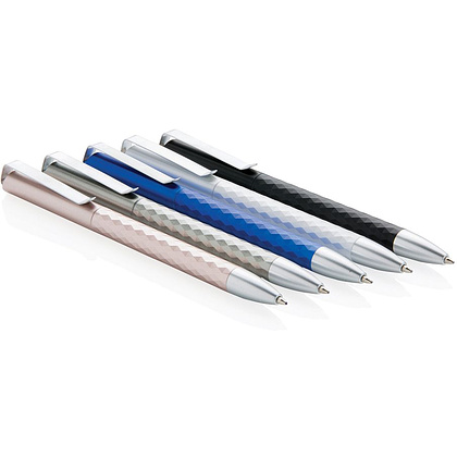 Ручка шариковая автоматическая Xindao "X3.1", 1.0 мм, синий, серебристый, стерж. синий - 5