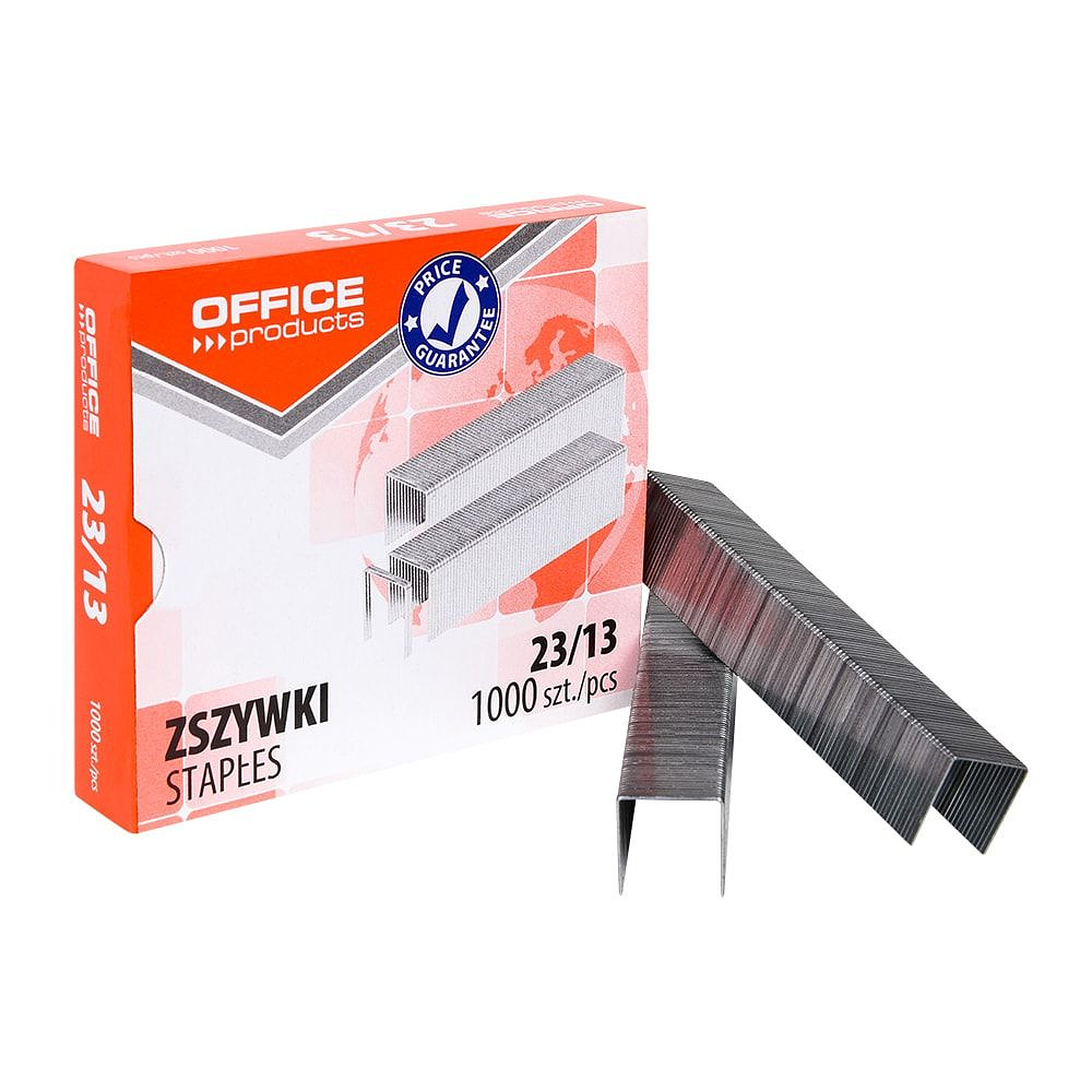 Скобы "Office Products", 23/13, 1000 шт, металлик