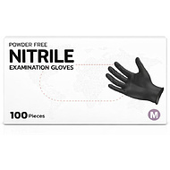 Перчатки нитриловые неопудренные одноразовые, р-р M, 100 шт./уп., черный