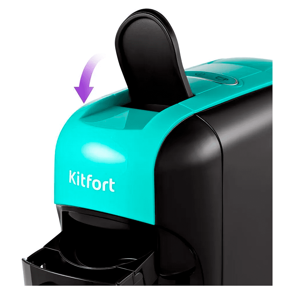 Кофеварка Kitfort KT-7105-3, черно-бирюзовая - 2